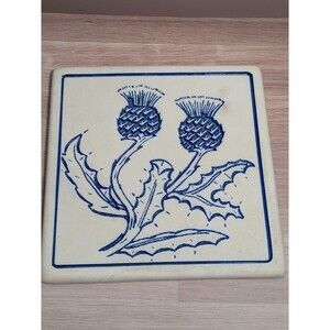 Vintage HeartLand Studios Square BREAD WARMER Thistle Blue Ceramic Handcrafted